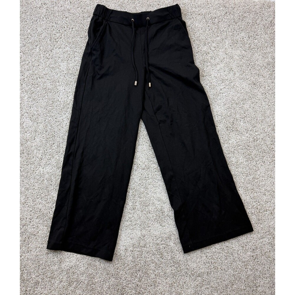 Autres Filles Women's S/P Black Wide Leg Pull On Pants Drawstring Stretch